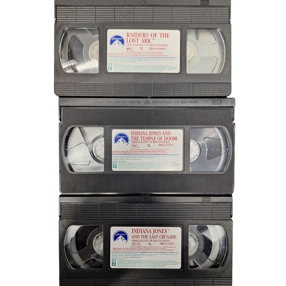 Indiana Jones Trilogy Collector’s Edition 3-Tape VHS Set - Tested - Raiders, Tem - Picture 6 of 7